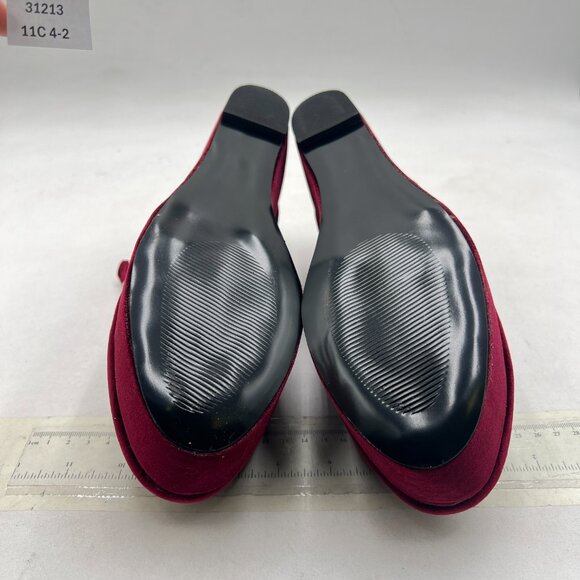 YDN Wine Platform Pointed Toe Wedge Heel Mary Jane Pumps Dress Buckle Soft Shoes - Picture 6 of 7